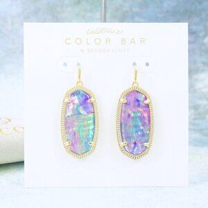 Kendra Scott Elle Lilac Abalone Earrings Gold Plated